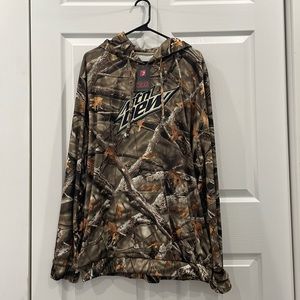 NWT. Mountain Dew Camo Hooded Sweatshirt.  Men’s XL